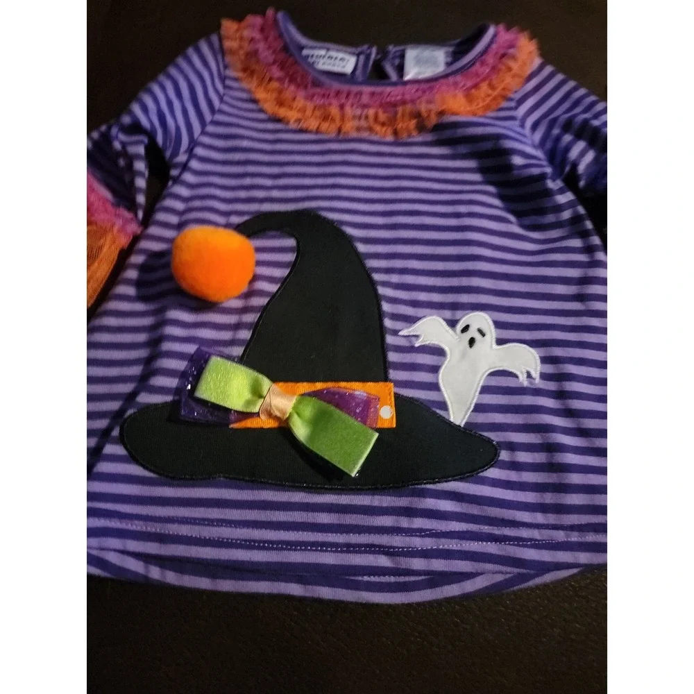 Blueberri boulevard Halloween outfit witch hat ghost size 12 months nwt